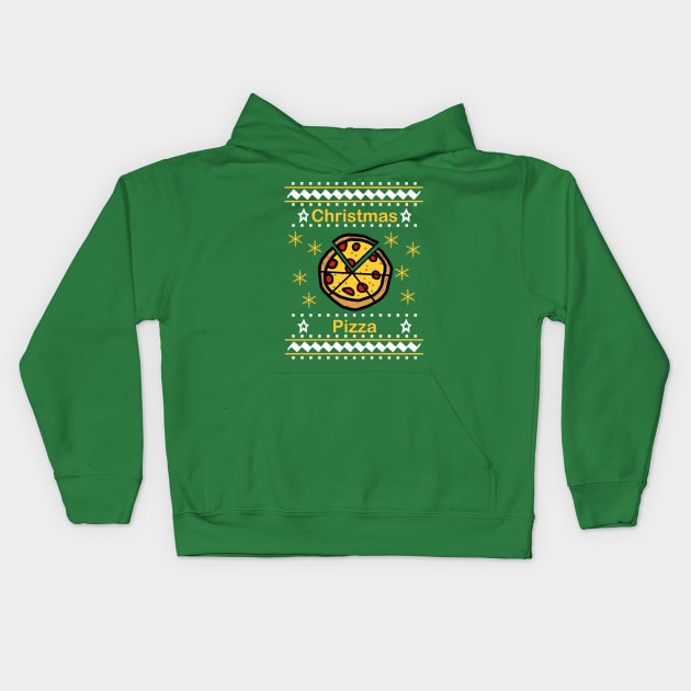 Christmas Pizza Kids Hoodie by ellenhenryart